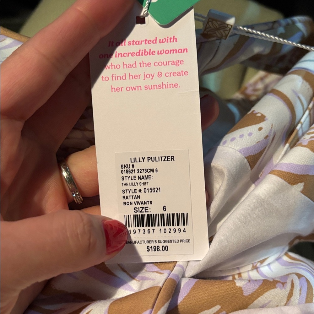 NEW LILLY PULITZER SIZE 6 THE LILLY SHIFT DRESS *BON VIVANTS* RATTAN - Picture 2 of 5